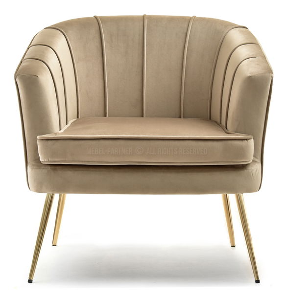 Kreslo Etimee F (béžová + zlatá)