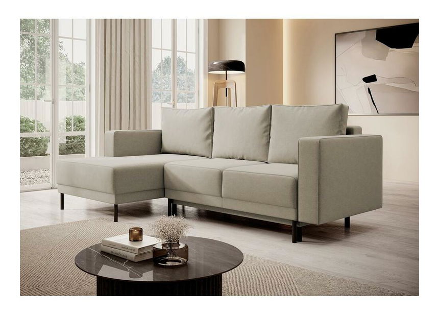 Rohová sedacia súprava Rodriguez mini (L) (béžová stredná + čierna)