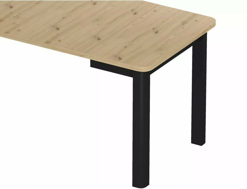 Jedálenský stôl Okkunso 80 (čierna + dub artisan) (pre 4 až 8 osôb)