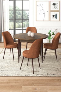 Set dining Torra (nuc baroc + cărămidă) (pentru 4 persoane)