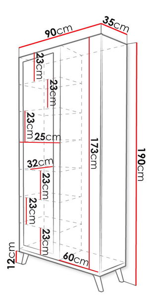 Dulap de haine Talbergia TN05 (alb + alb + stejar craft auriu) *resigilat