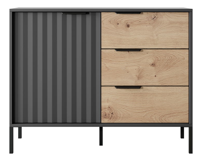 Komoda Rastafa D3S (dub artisan + čierna)