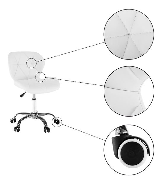 Uredska fotelja Argos (bijela + krom)