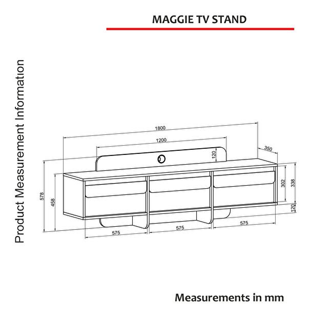 TV stolík/skrinka Maggy TV (antracitová borovica atlantická)