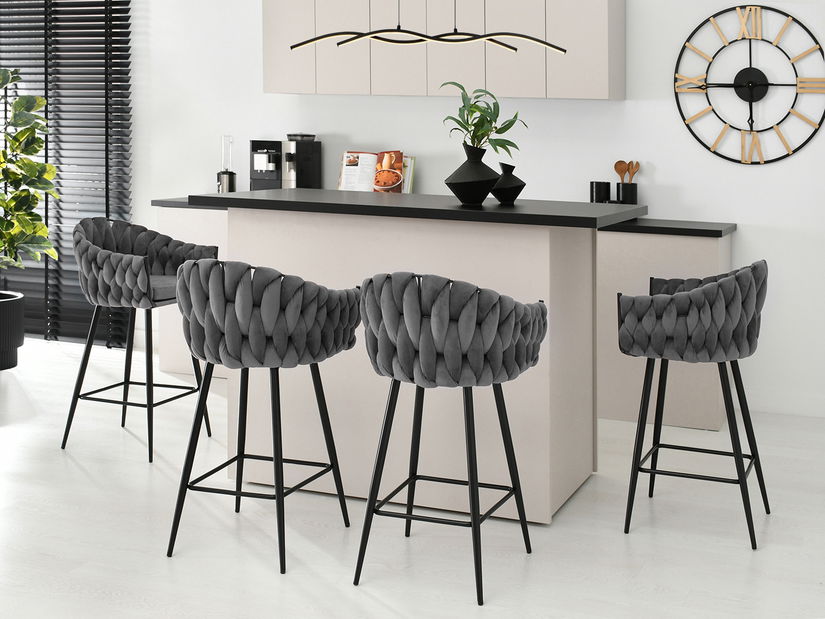 Barová stolička Proenia (sivá + čierna)