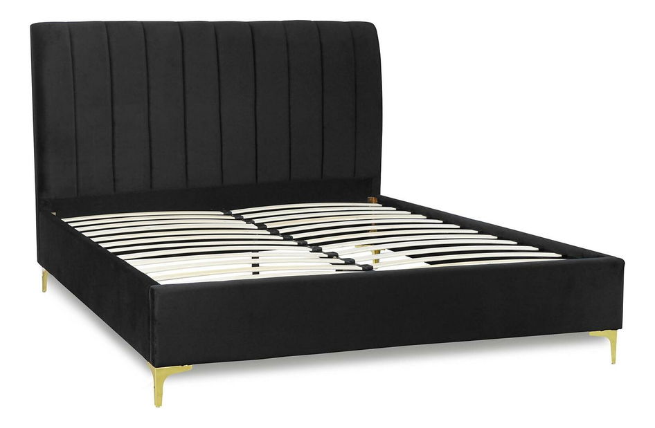 Pat matrimonial 160 cm Malasia (negru) (cu somieră)