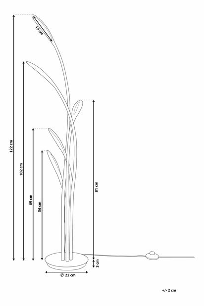Stojanové svietidlo Izora (strieborná)