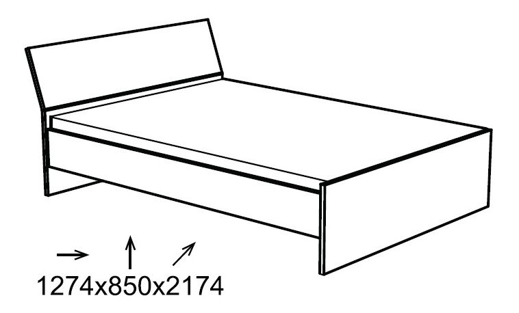 Bračni krevet 180x200 tip TA-24 Taylor (hrast wotan)