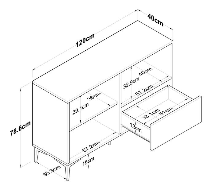 Komoda Jenaretta 161 (biela + orech)