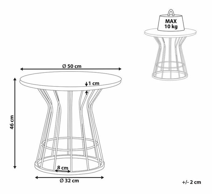 Konferenčný stolík Conan (biela)