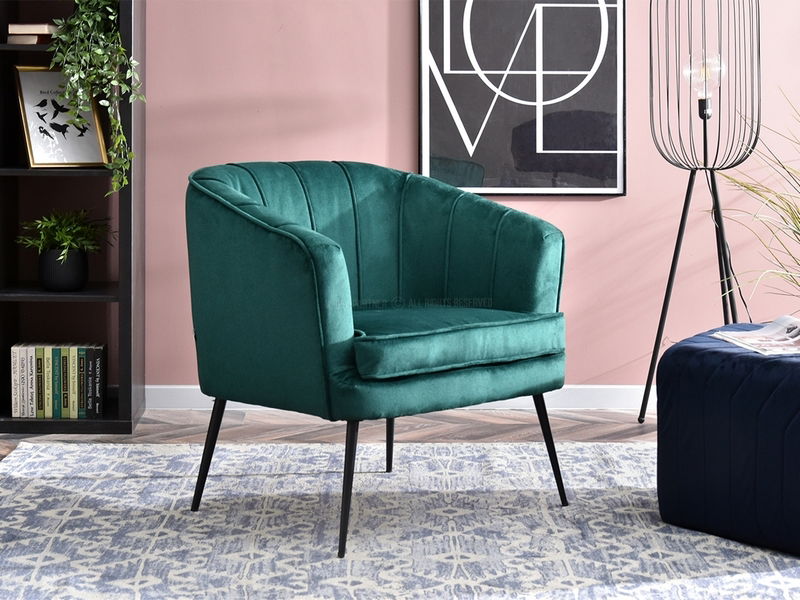 Fotel Etimee F (zöld + arany)