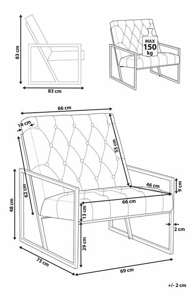 Fotelja Honstad (tamno plava)