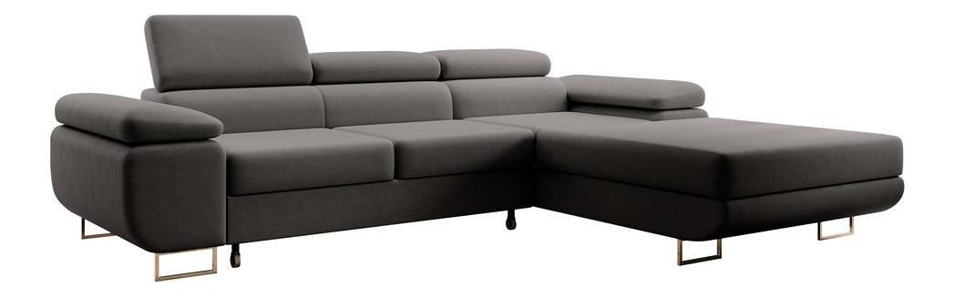 Colțar Grande (D) (gri negru + crom)