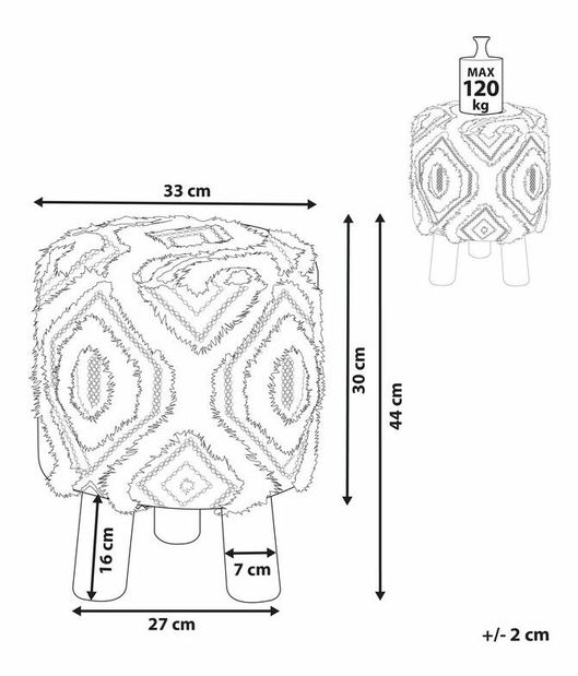 Taburetka Arga (biela)