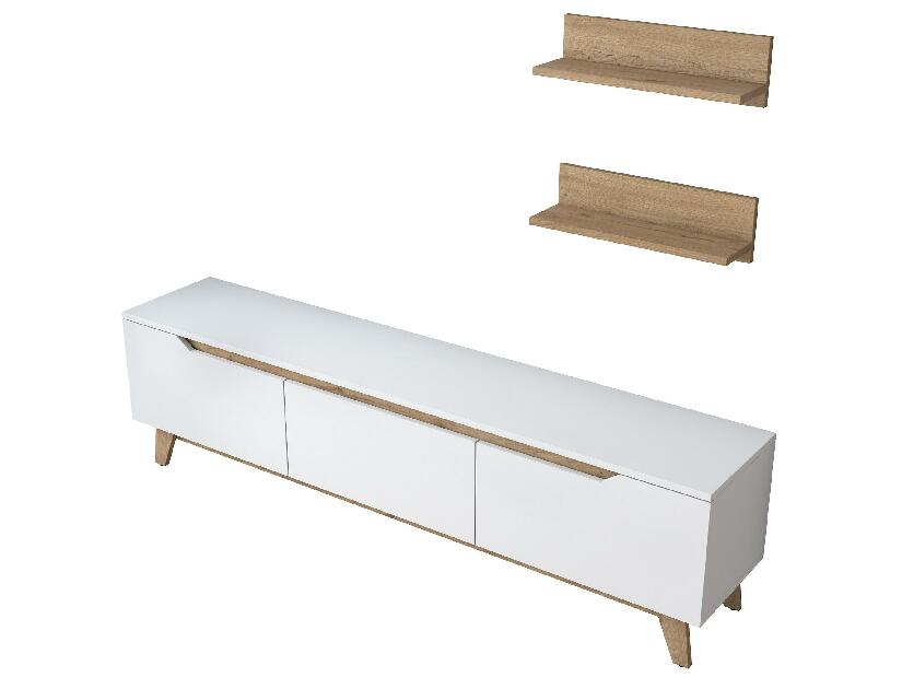 Mobilier living Mitevu 8 (alb + Nuc) 