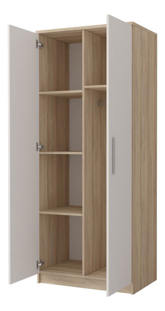 Šatníková skriňa Oleg III (biela + dub sonoma)
