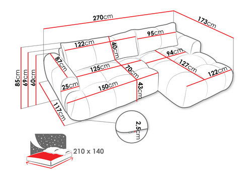 Colțar Zentono (crem)