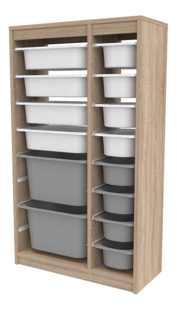 Organizator jucării Dremonka 6 (Stejar sonoma + alb + Gri)