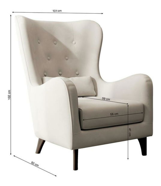 Kreslo Calimero I (béžová + wenge)