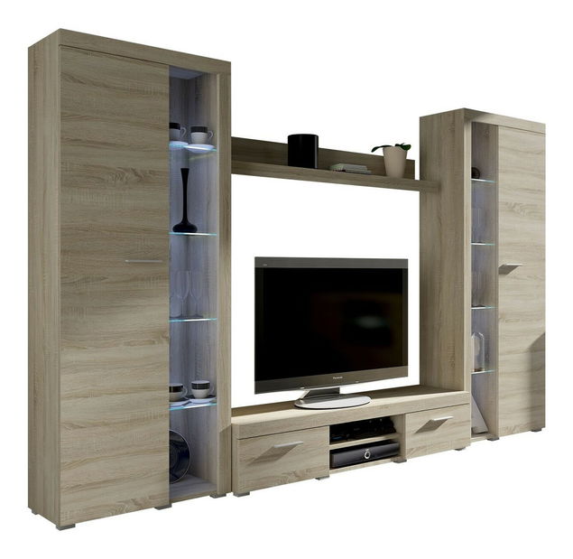 Mobilier living Rokara XL (stejar sonoma) (iluminat LED Alb)