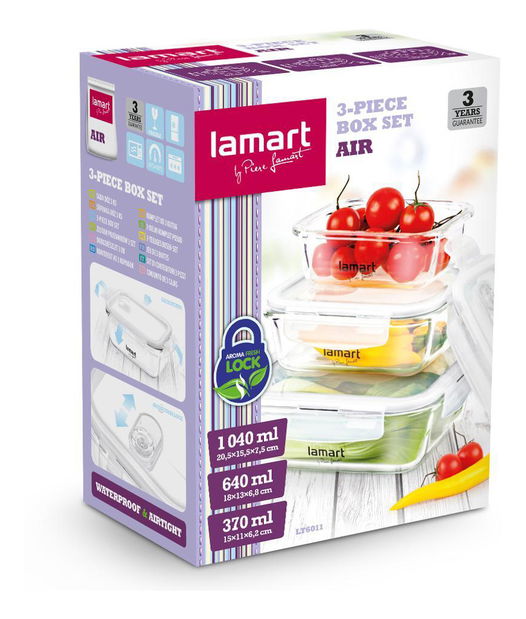 Kuchynská dóza Lamart Air set obdĺžnikové (3ks)