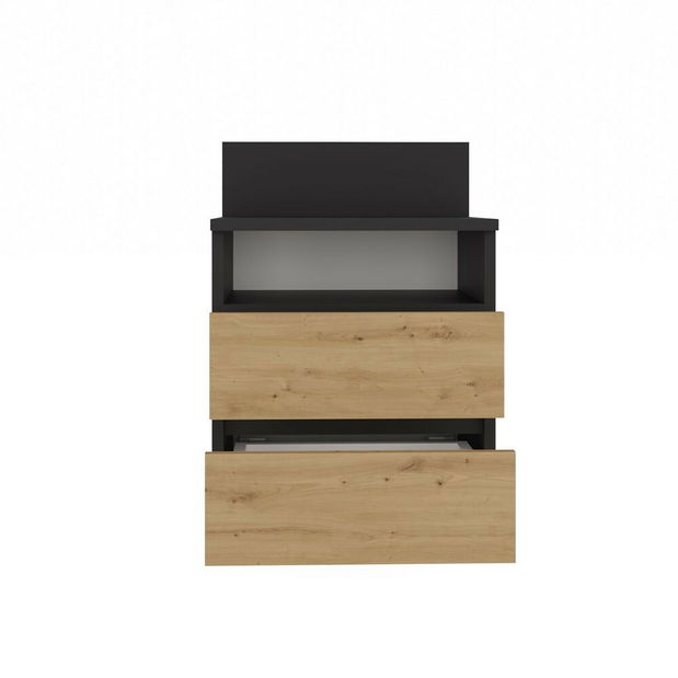 Nočný stolík Musecalo 1 (antracit + dub artisan)