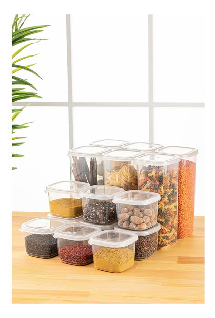 Set recipiente depozitare alimente (15 buc.) Blake 15-517 (alb)