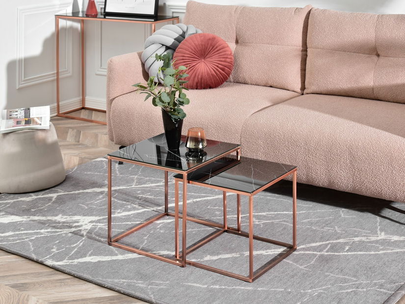 Dohányzóasztal Prana Law (fekete márvány + réz)