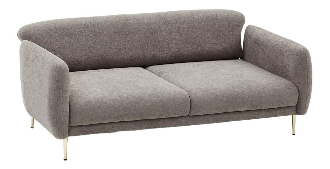 Háromszemélyes kanapé Simeon (szürke + arany)