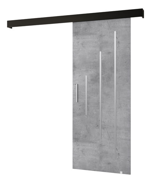 Posuvné dvere 90 cm Sharlene Y (betón + čierna matná + strieborná)