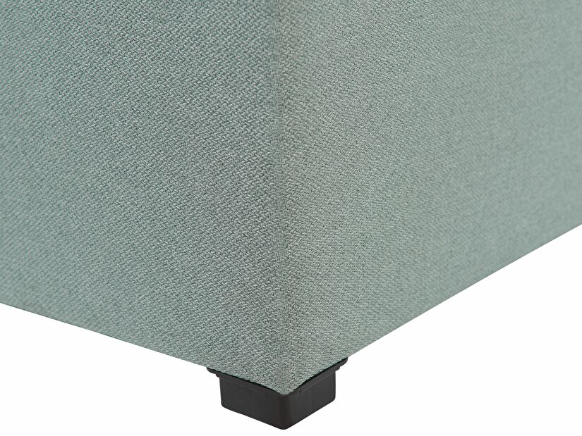Manželská posteľ Boxspring 160 cm SENNOR (s matracmi a úl. priestorom) (svetlozelená)