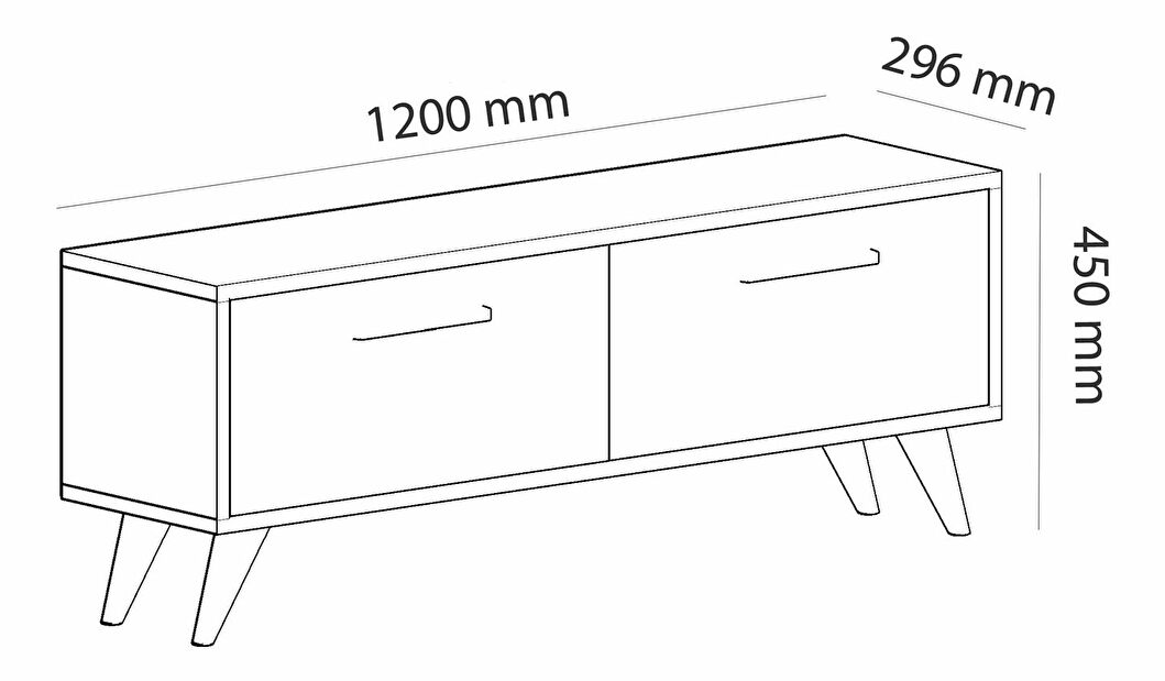 TV asztal/szekrény Mesa (fehér + antracit)