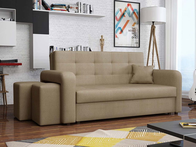 Pohovka s taburetkami Clivia Home III (béžová) *výpredaj