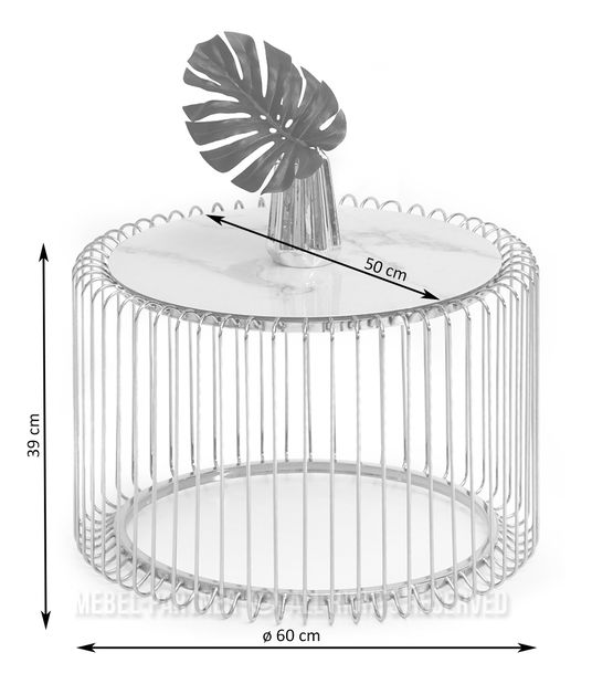 Măsuță de cafea Nils M (marmură albă + auriu)