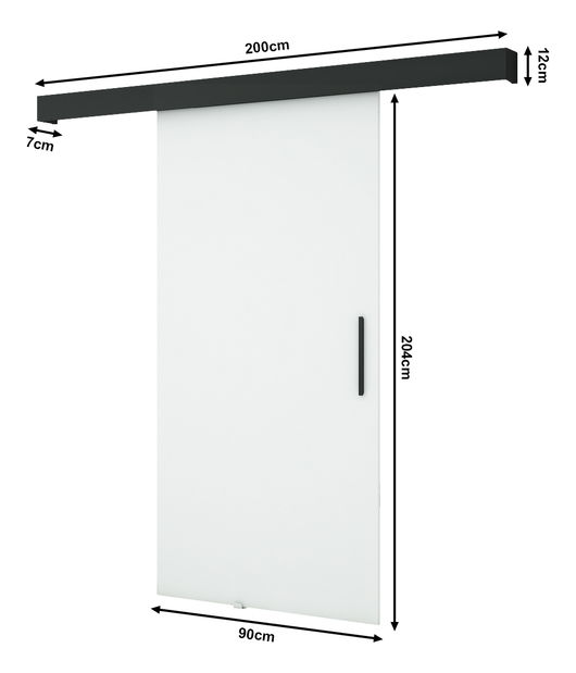 Uși culisante 90 cm Louis I (alb + negru mat + negru mat)