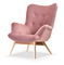Fotoliu de design Florentino (roz pastel + nuc)