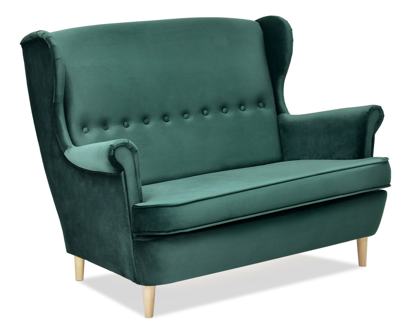 Canapea două locuri cu formă urechi Muriera (verde + negru)