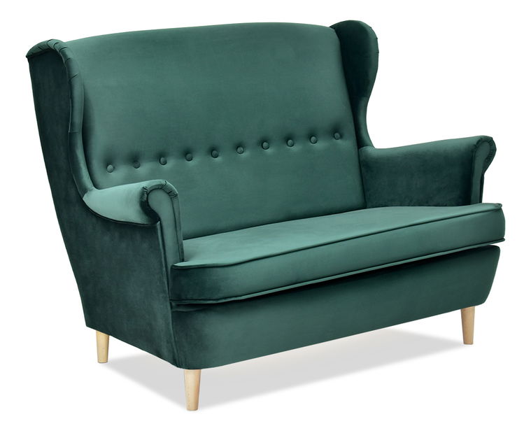 Pohovka dvojsedačka v tvare ušiak Muriera (zelená + čierna)