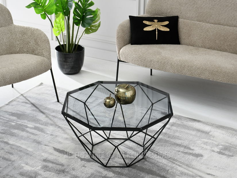 Dohányzóasztal Maltez (füstös üveg + fekete)