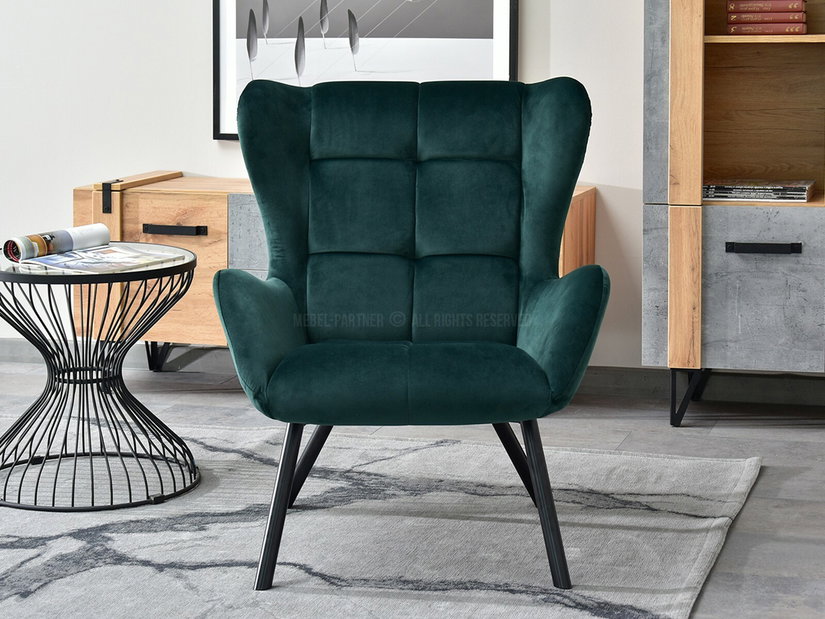 Relaxačné kreslo Norweien (zelená + čierna)