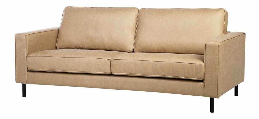 Háromszemélyes bőr kanapé Skive (bézs)