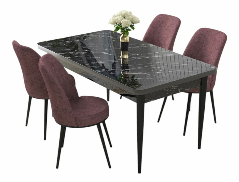 Jedálenský set Nilla (orech barokový + ružová) (pre 4 osoby)