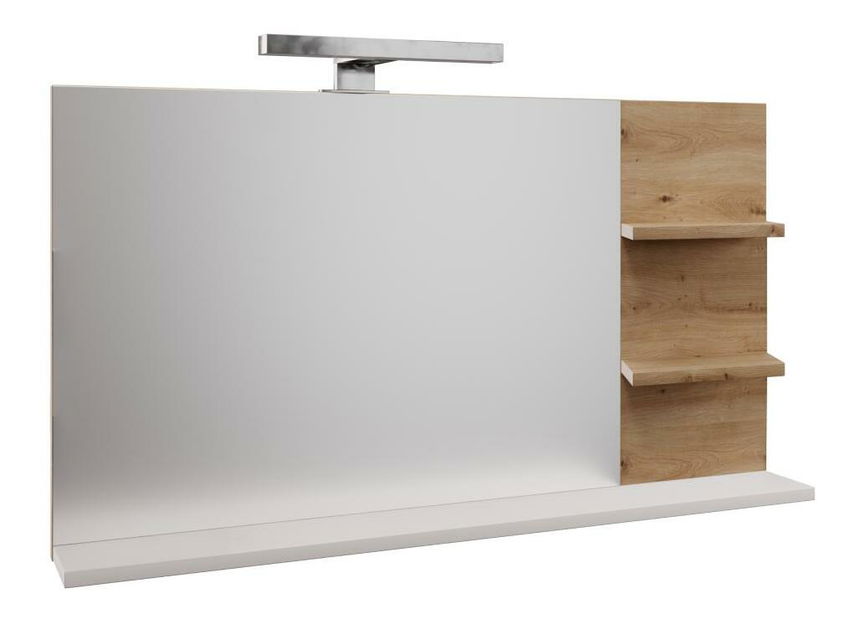 Ogledalo s LED rasvjetom Cubin 04 (bijela + hrast artisan)