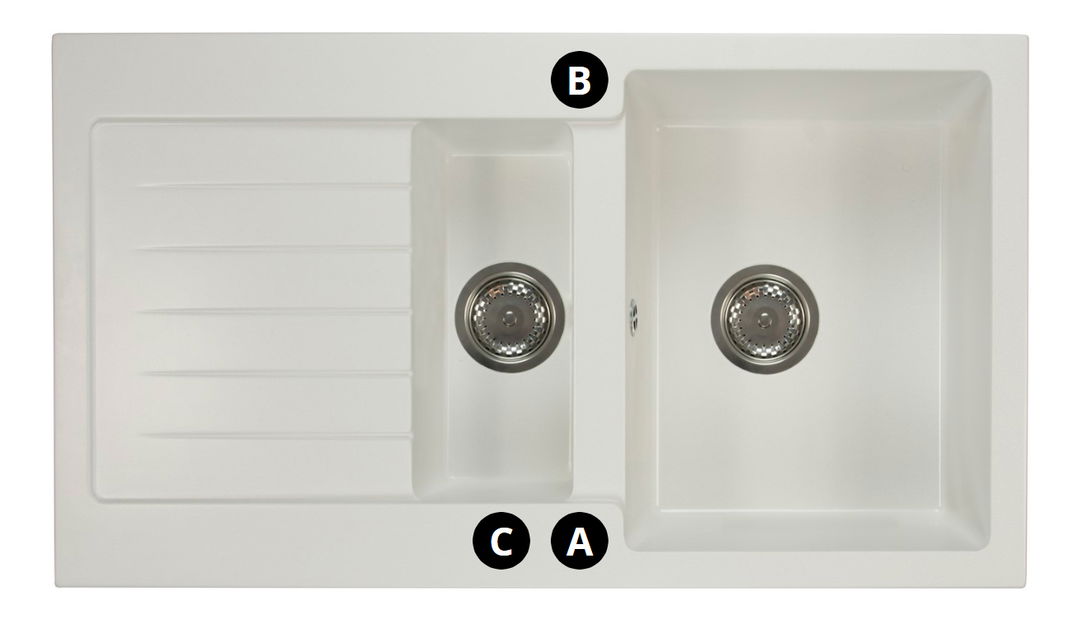 Kuhinjski sudoper Altava (siva) (sa 3 otvora za baterije) (L)