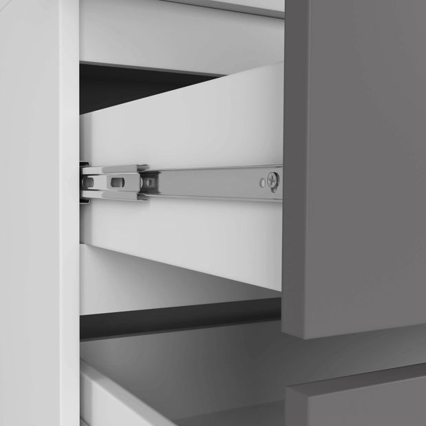 Ormar za garderobu Submarino (bijela + grafit) (sa ogledalom)