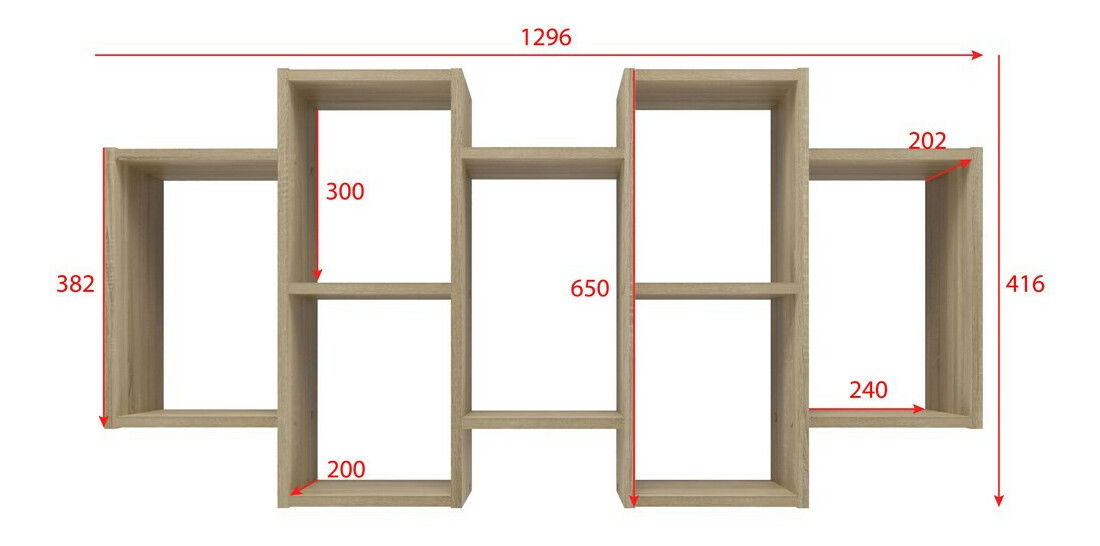 Zidna polica Batiscafo 1 (hrast sonoma)