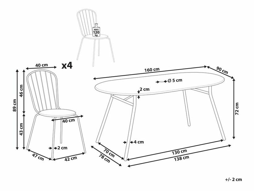 Záhradný set Candis (svetlomodrá)