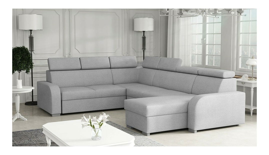 Kutna garnitura U Lyseri 2rR2pLC (siva) (s prostorom za odlaganje)