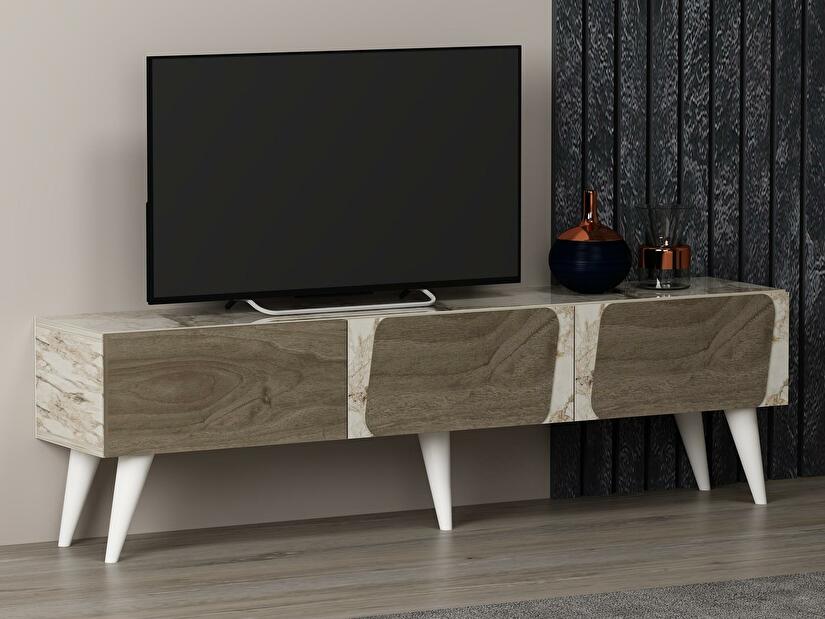 TV asztal/szekrény Sepiva (márvány + dió) 