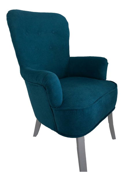 Fotoliu cu urechi Florta (turcoaz + alb)